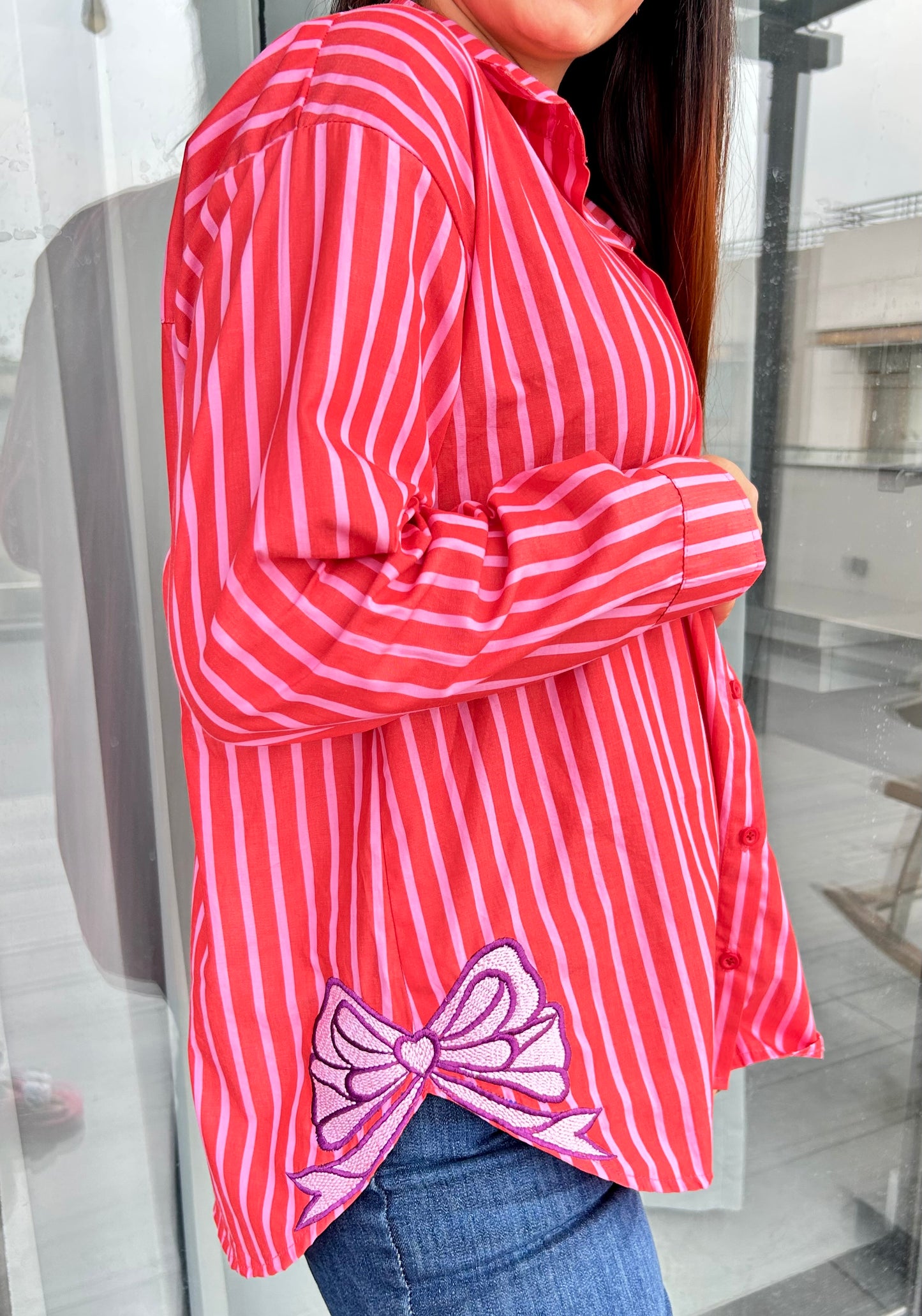 PINTERESTY BUBBLEGUM BOW SHIRT