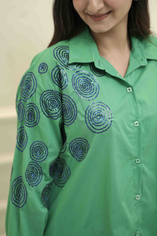 PEACOCK SPIRAL MUSE SHIRT