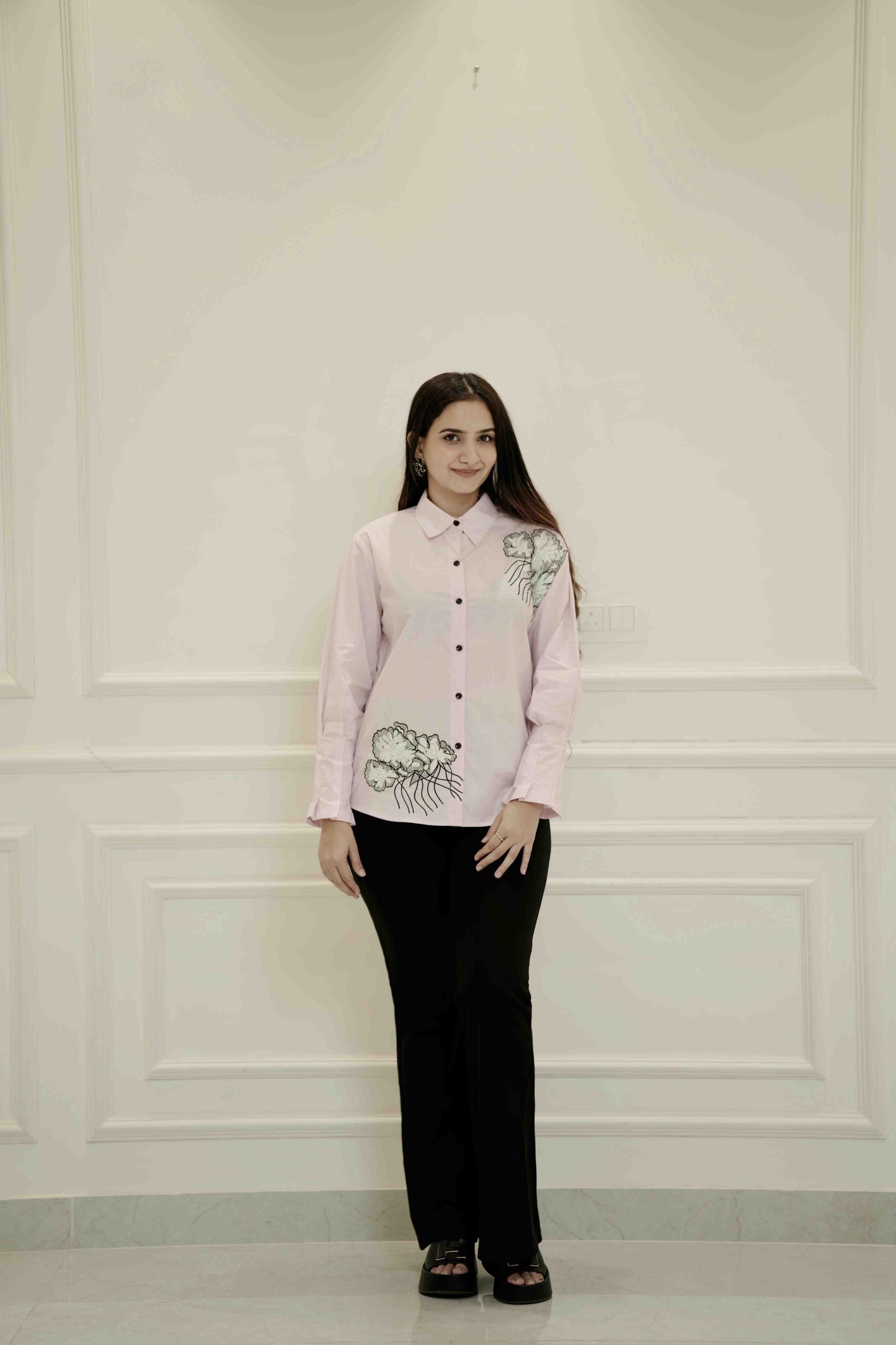 PINK POISE BUTTON - DOWN SHIRT