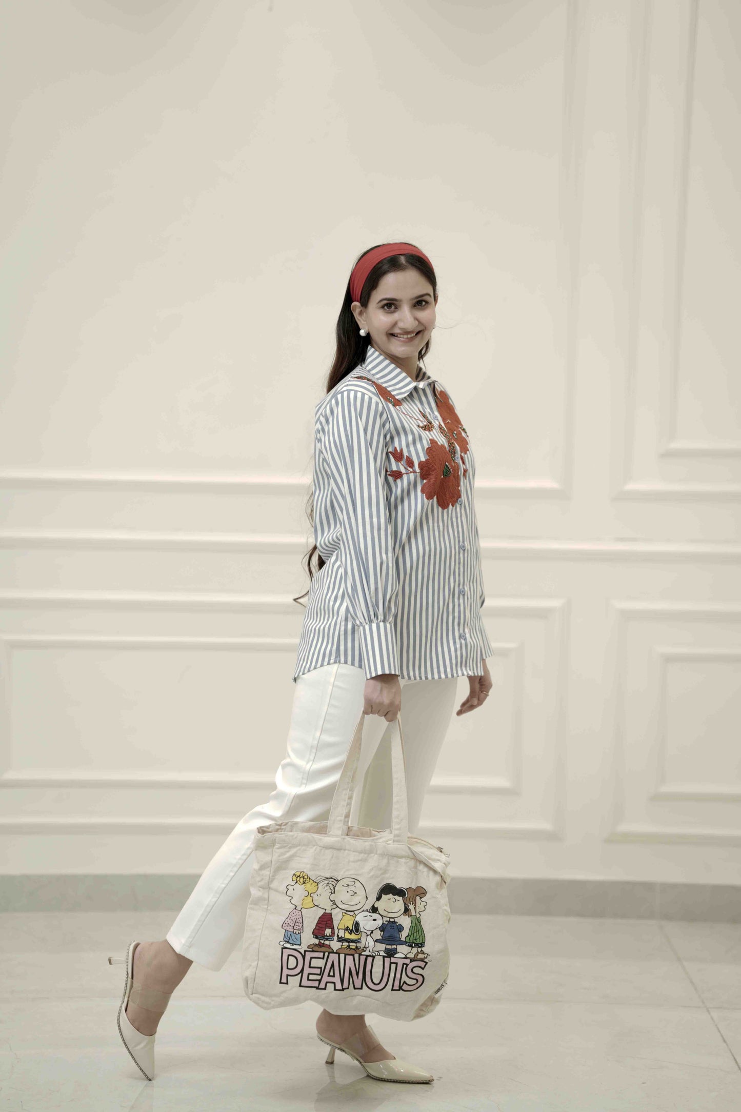 THE RED BLOOM STRIPE SHIRT