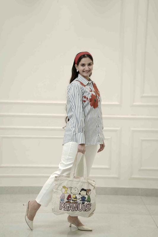 THE RED BLOOM STRIPE SHIRT