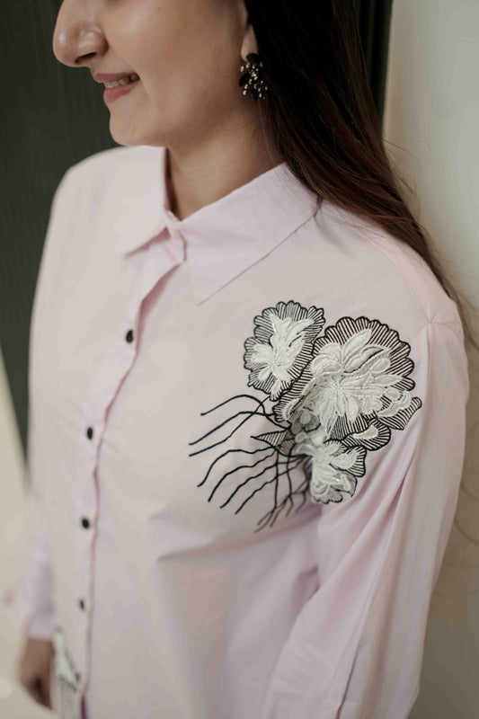 PINK POISE BUTTON - DOWN SHIRT